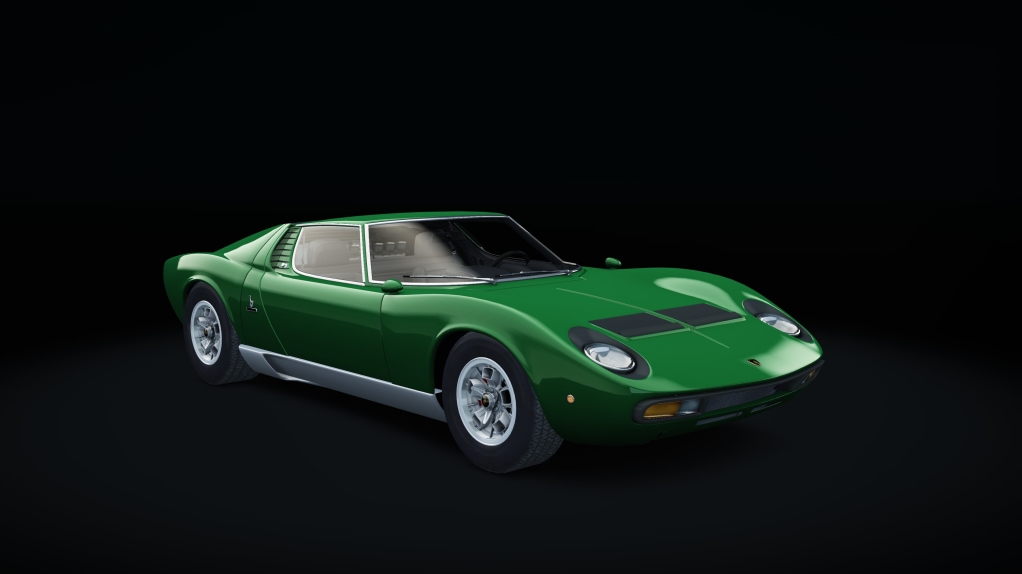 Lamborghini Miura P400 SV, skin Verde_Rio_Metalizzato_Silver