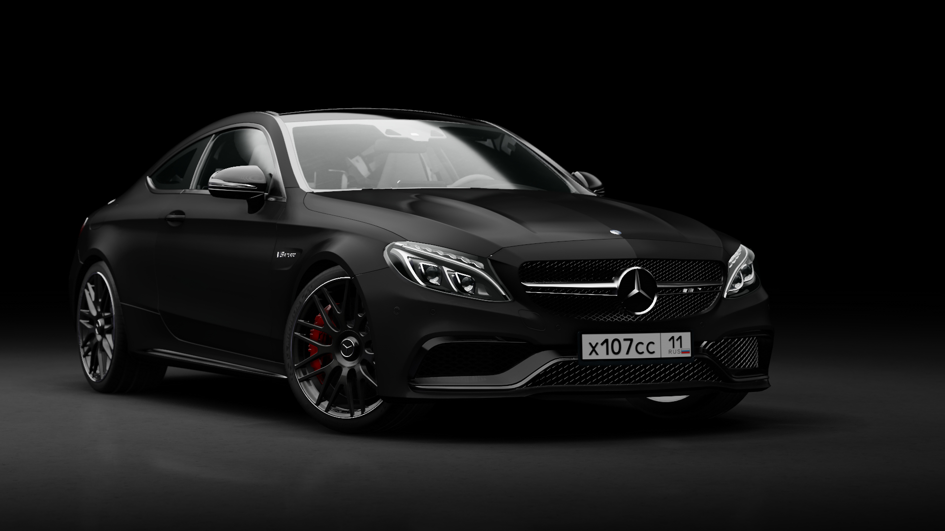 Mercedes-Benz C63 S AMG Coupe, skin Designo Black