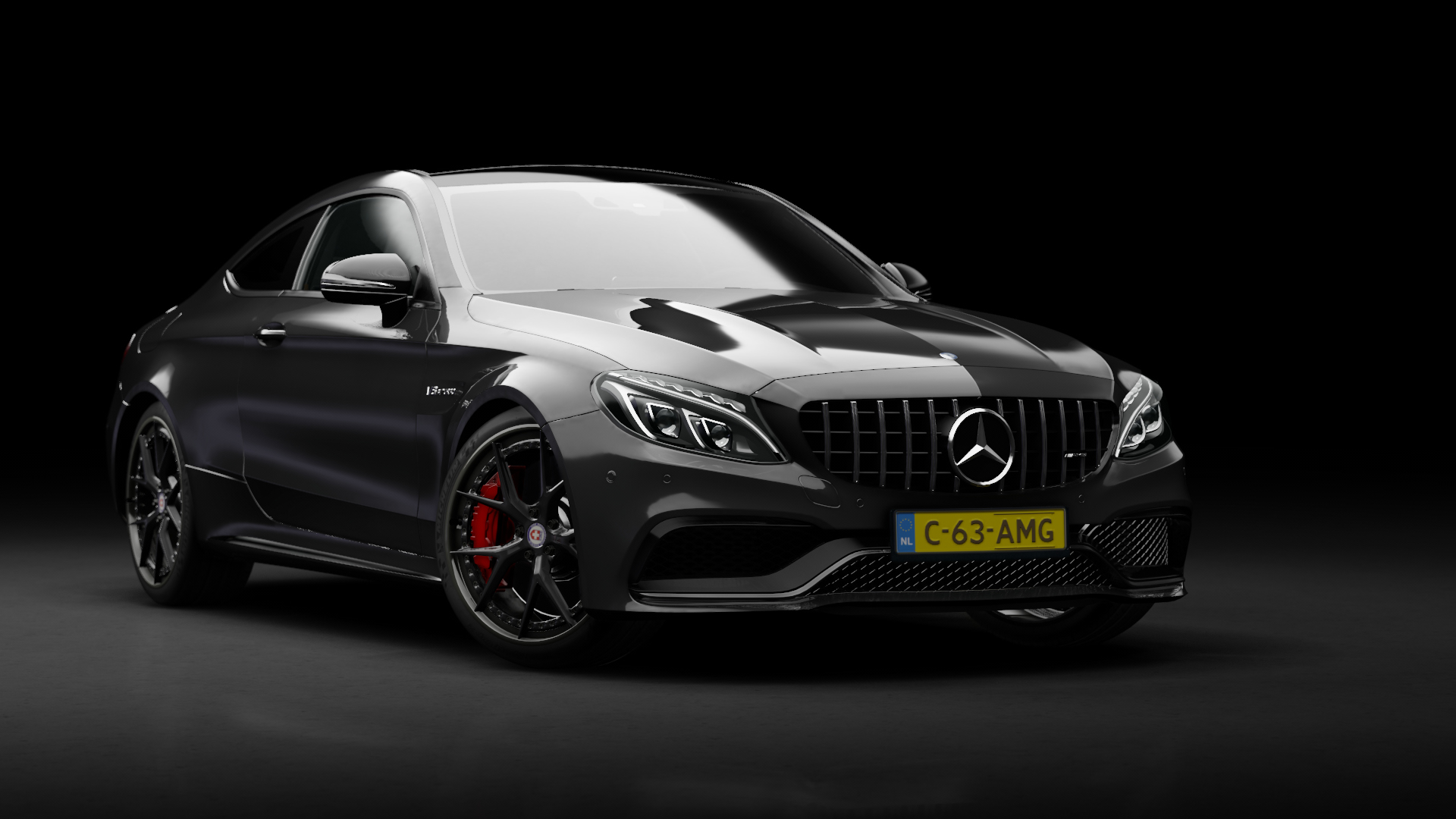 Mercedes-Benz C63 S AMG Coupe tuned, skin Dark Grey