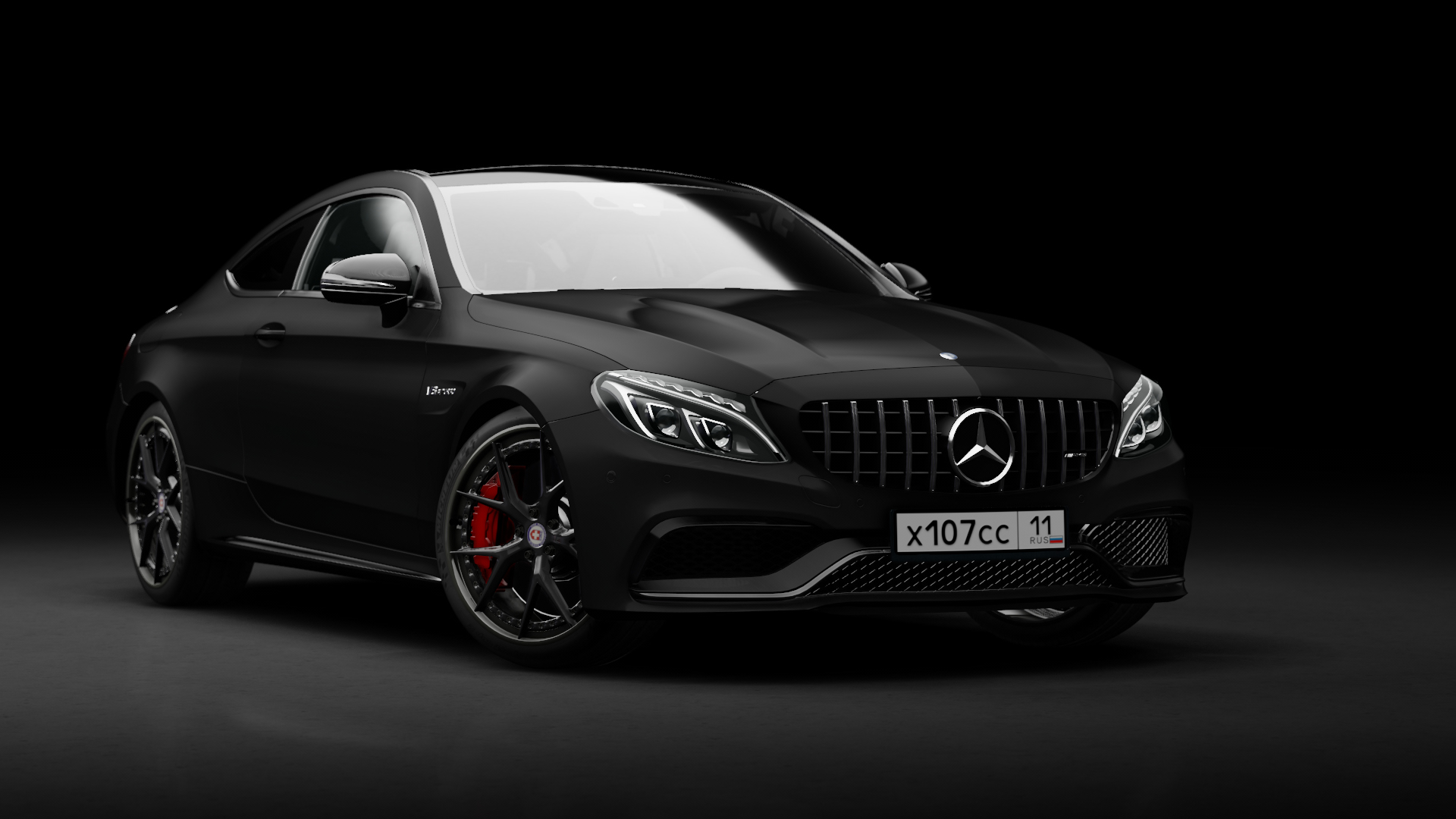 Mercedes-Benz C63 S AMG Coupe tuned, skin Designo Black