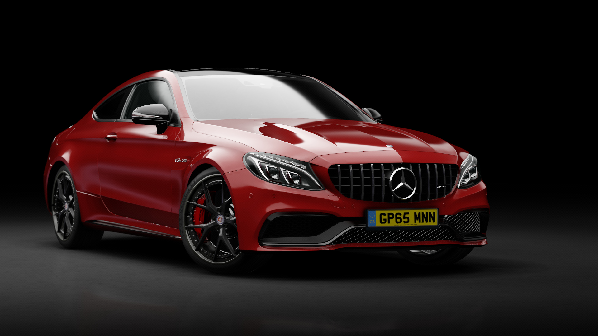 Mercedes-Benz C63 S AMG Coupe tuned, skin Red