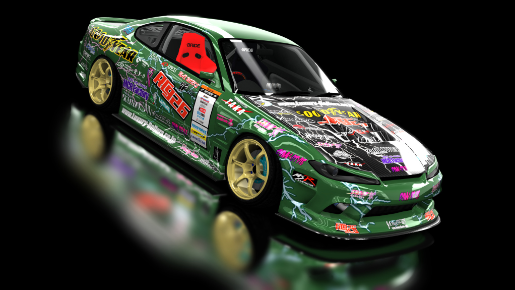 midnight wanderers Nissan SILVIA VERTEX EDGE S15 private v3, skin rc926-green