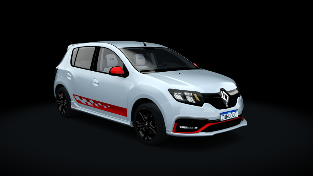 Renault Sandero RS, skin 02_branco_vermelho