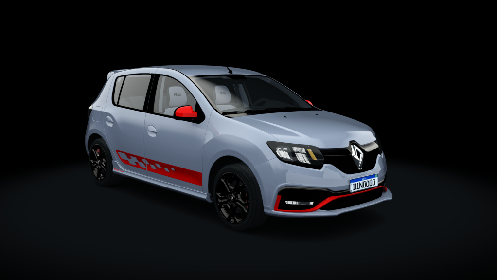 Renault Sandero RS, skin 04_prata_vermelho