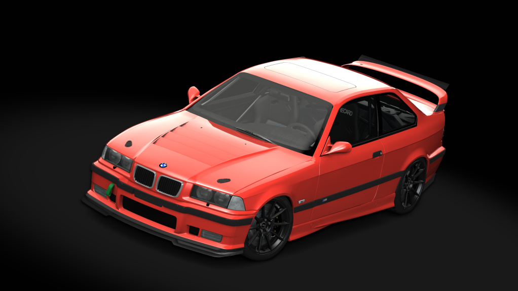 BMW M3 e36 Schirmer, skin Bright Red-black