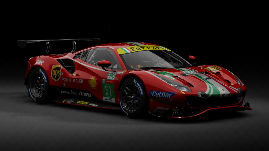 Ferrari 488 GTE EVO, skin AF Corse #51 2021 LM24H