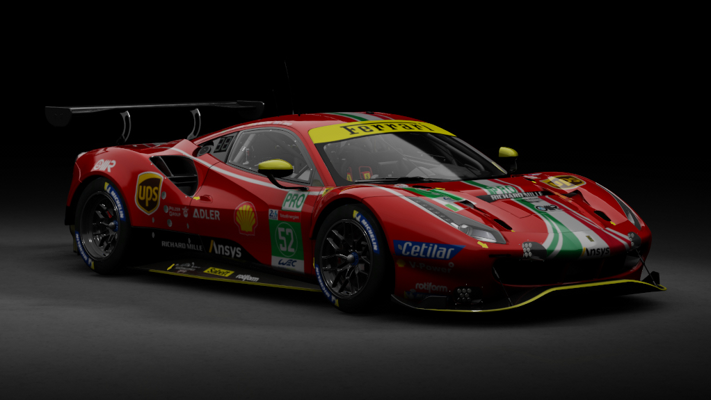 Ferrari 488 GTE EVO, skin AF Corse #52 2021 LM24H