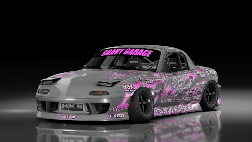 GravyGarage Street Miata, skin wurr grey pink