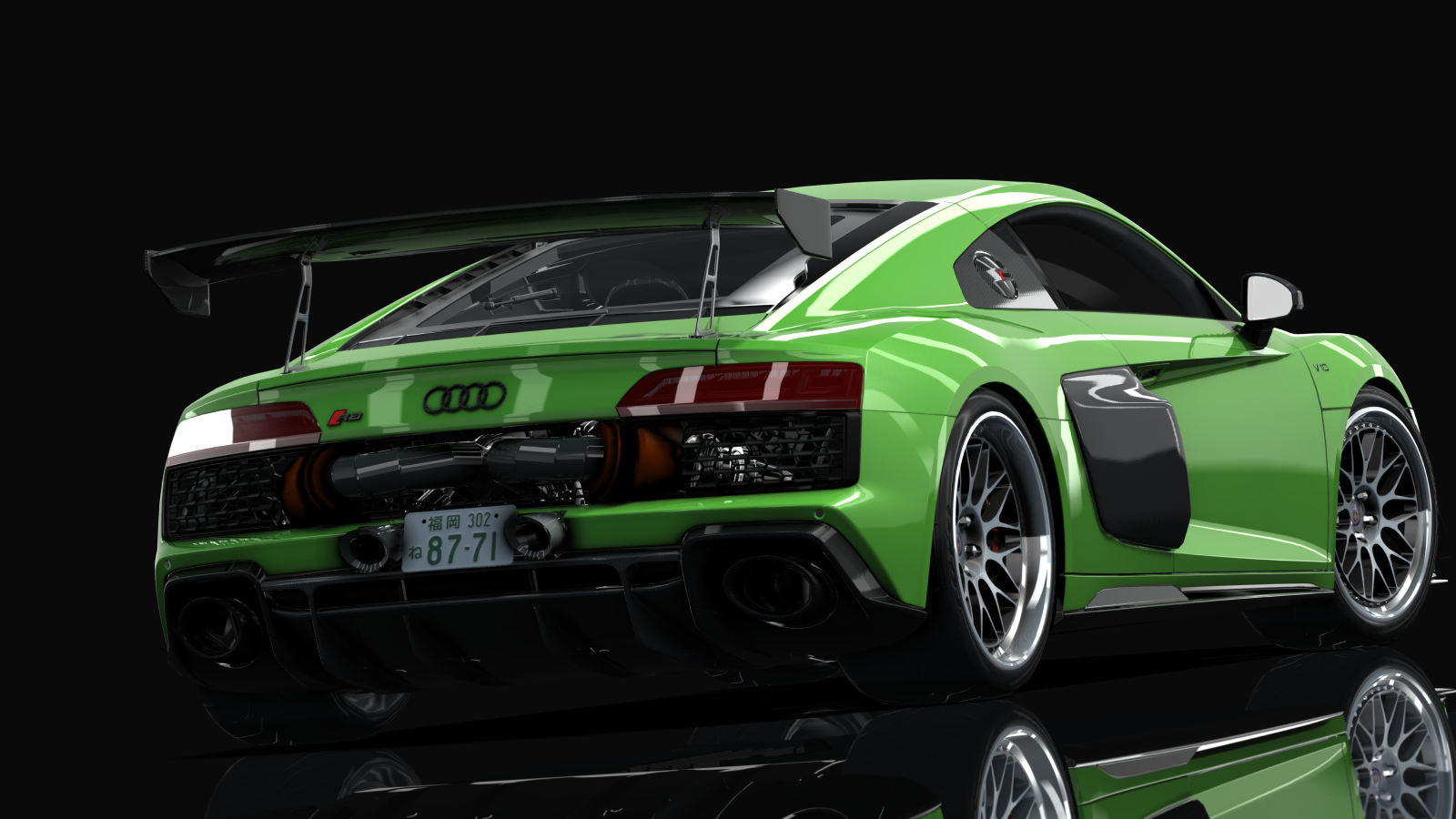 Audi R8 Coupé V10 AWD GT STREET  By HitachiMedia x VRSTNR MODDING, skin Javagrün