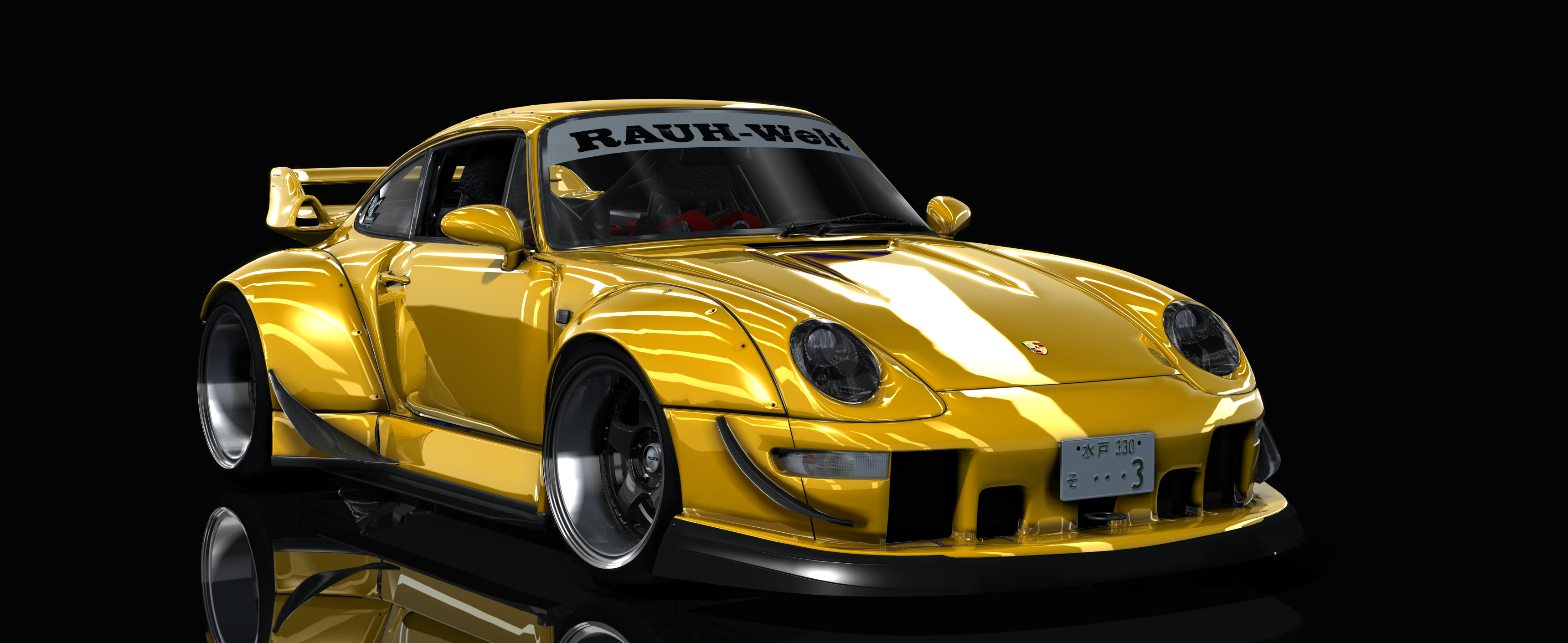 Porsche 911 (993) RWB Hellspec V2, skin yellow