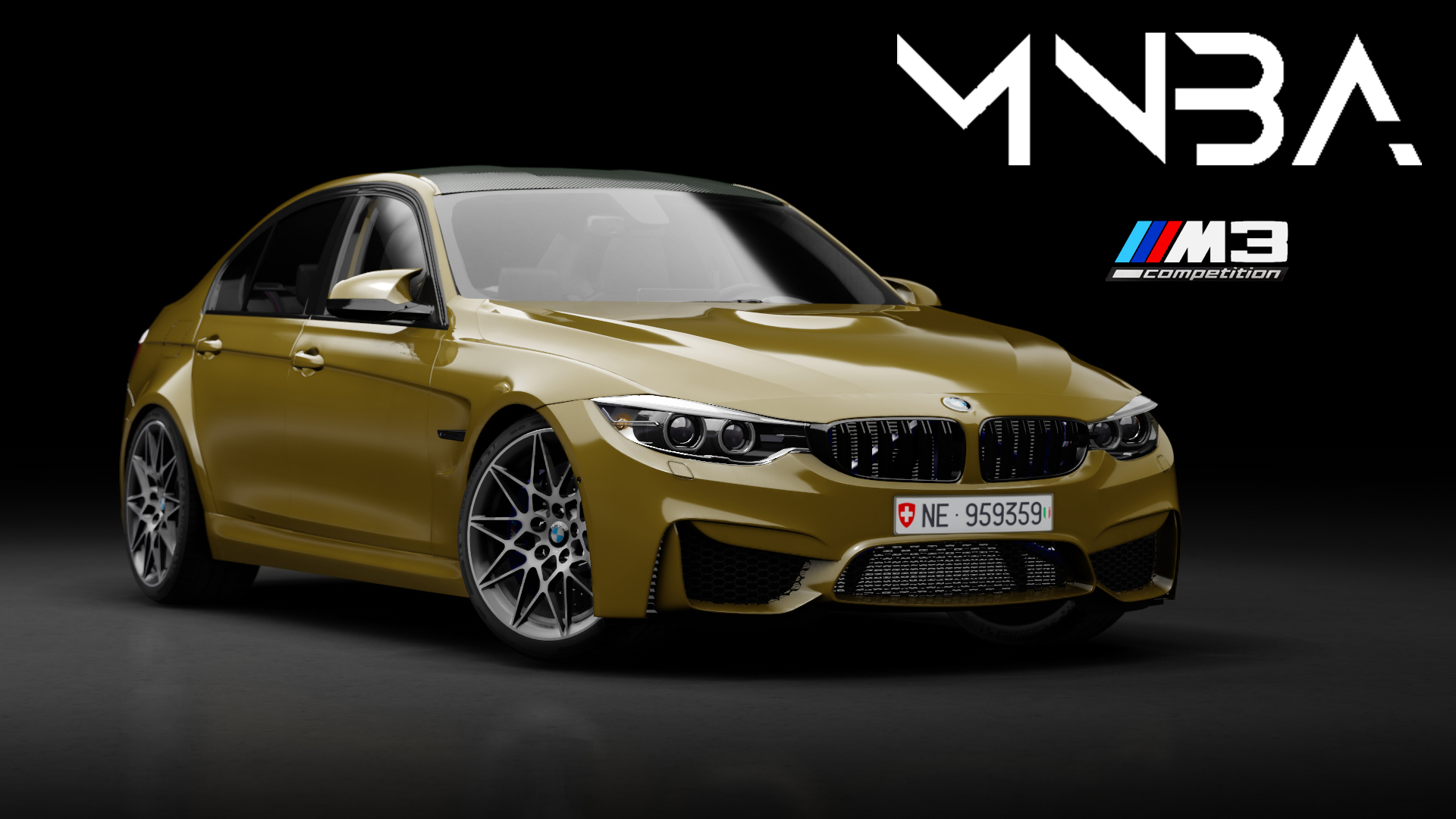 BMW M3 F80 Competition, skin 06_Austin_Yellow_Metallic