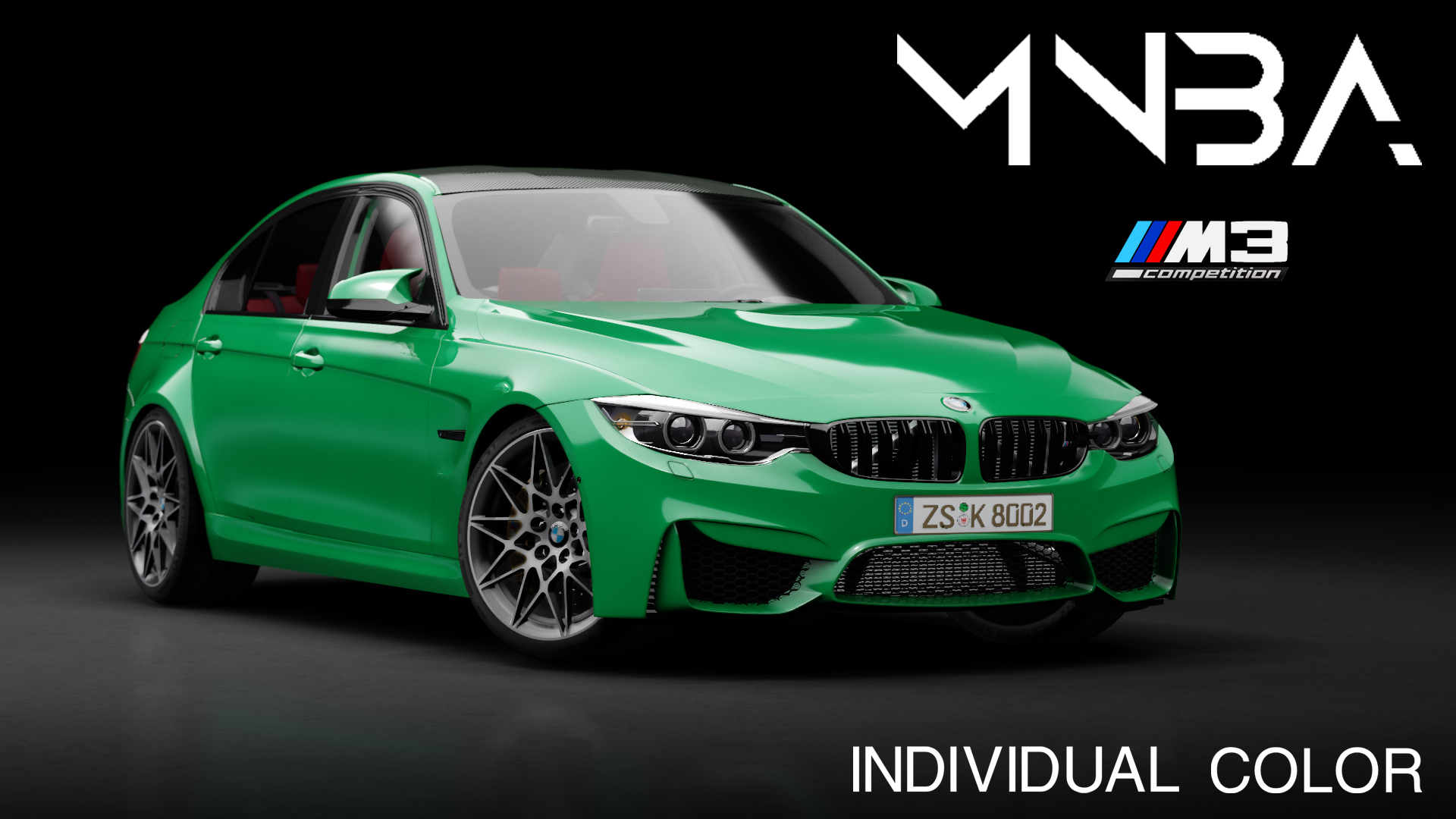 BMW M3 F80 Competition, skin 10_Individual_Signal_Green