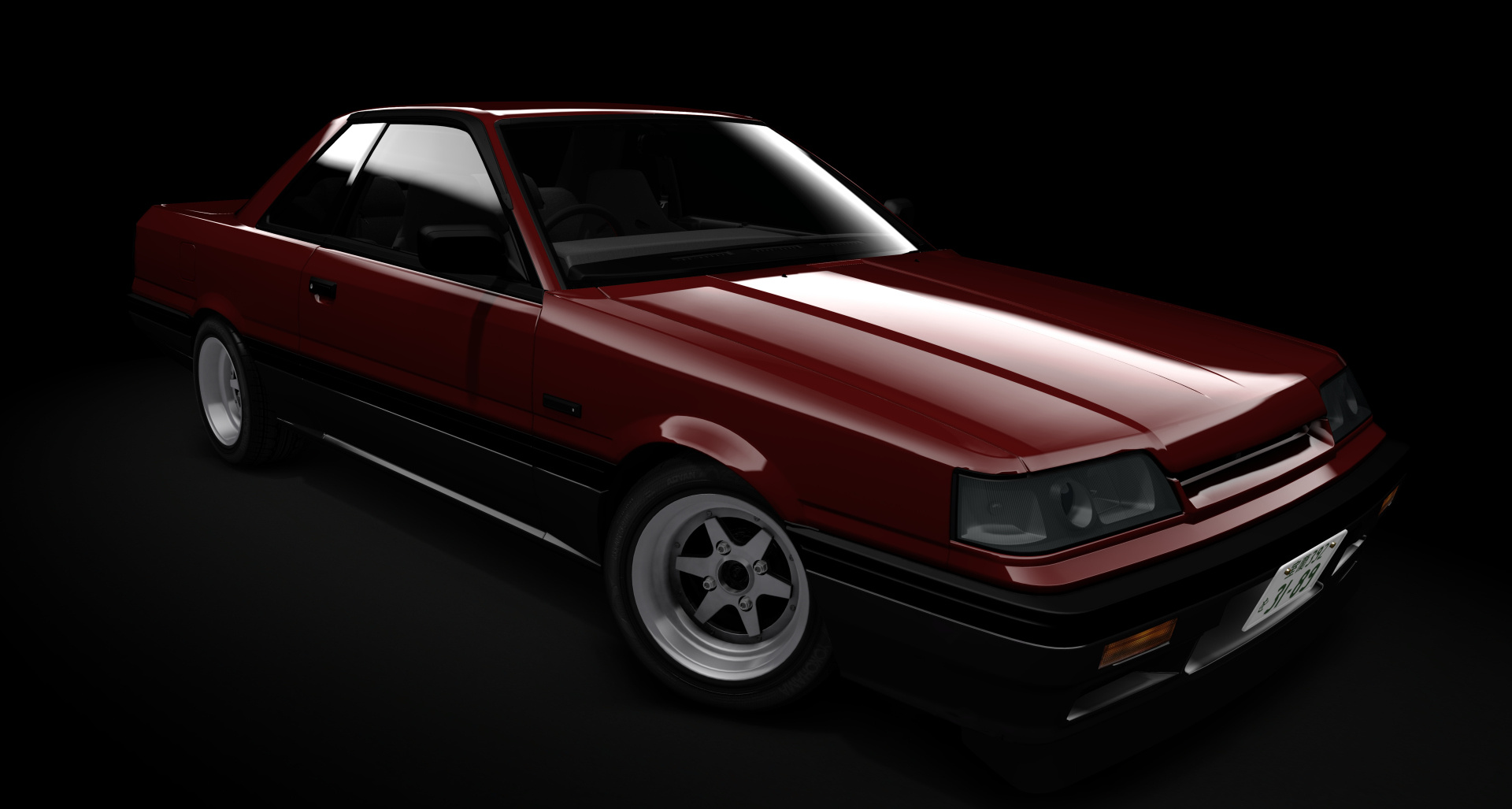 Nissan Skyline R31, skin Maroon_black