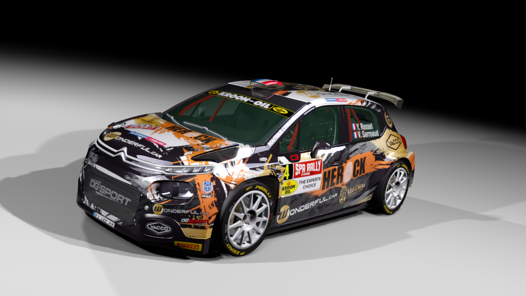 Citroen C3 rally2 jlr, skin Y.Rossel Spa Rally 2021