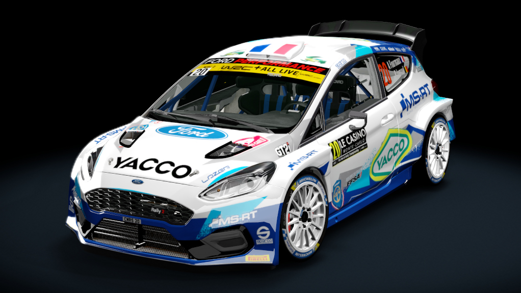 Ford Fiesta MK8 Rally2 Evo 2023, skin Adrien Fourmaux 2021