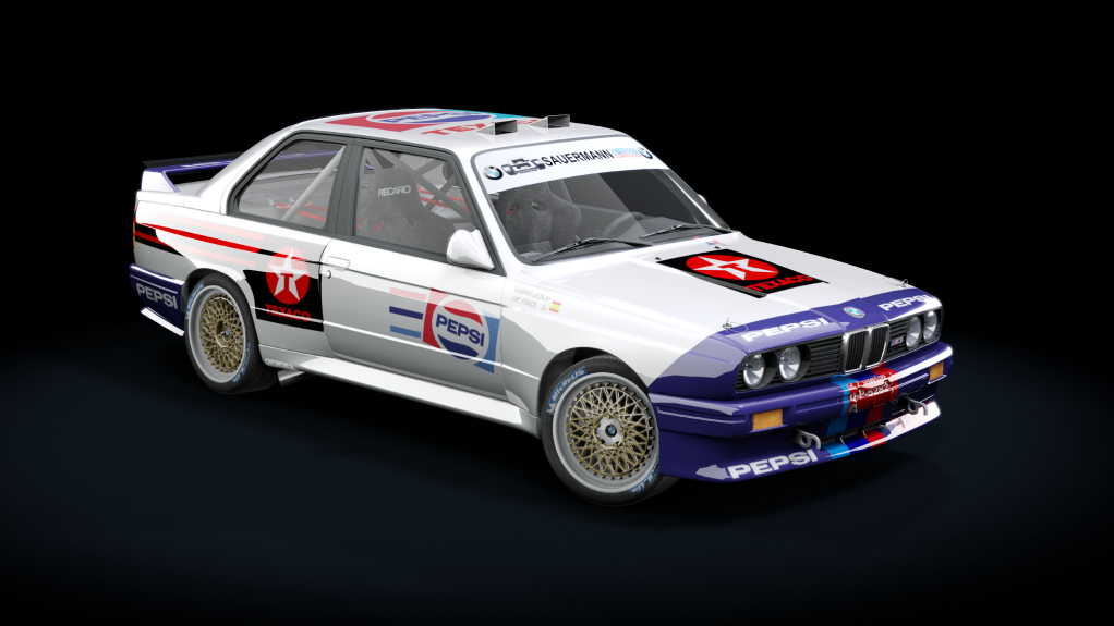 JLR BMW M3 E30 Gr.A JM Ponce, skin 1988 texaco pepsi