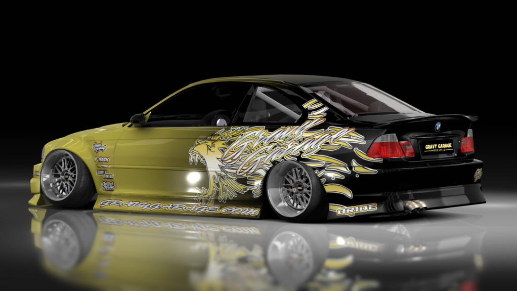 GravyGarage Street e46, skin wurr black gold gradient gold reverse