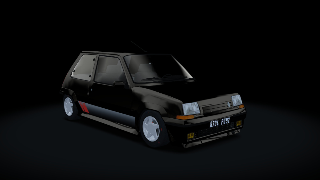 Renault 5 GT Turbo Fase2 1985 Port Royal, skin nero