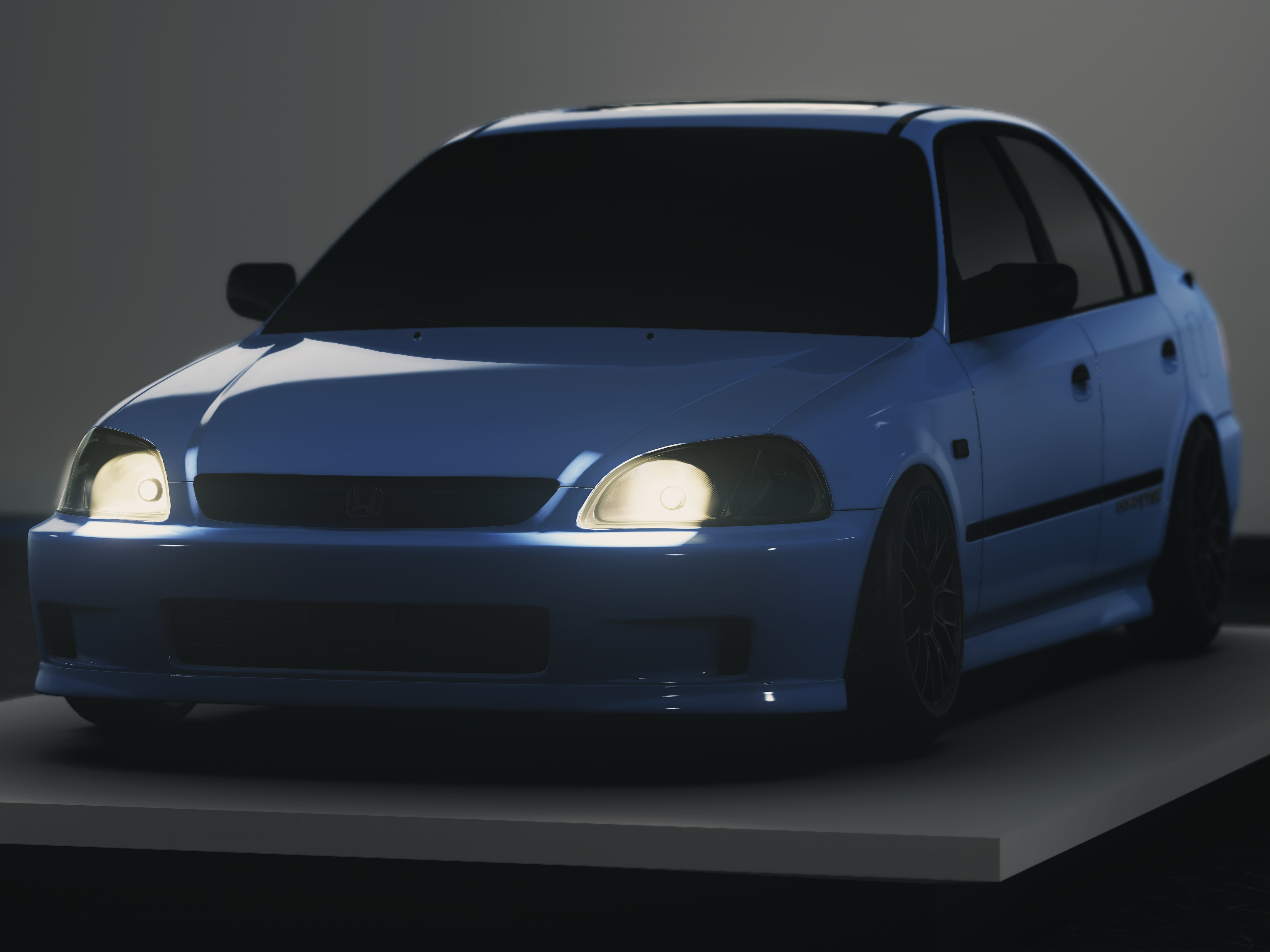 Honda Civic Sedan 99' | Prvvy Spec, skin 12 Frozen Portimao Blue metallic