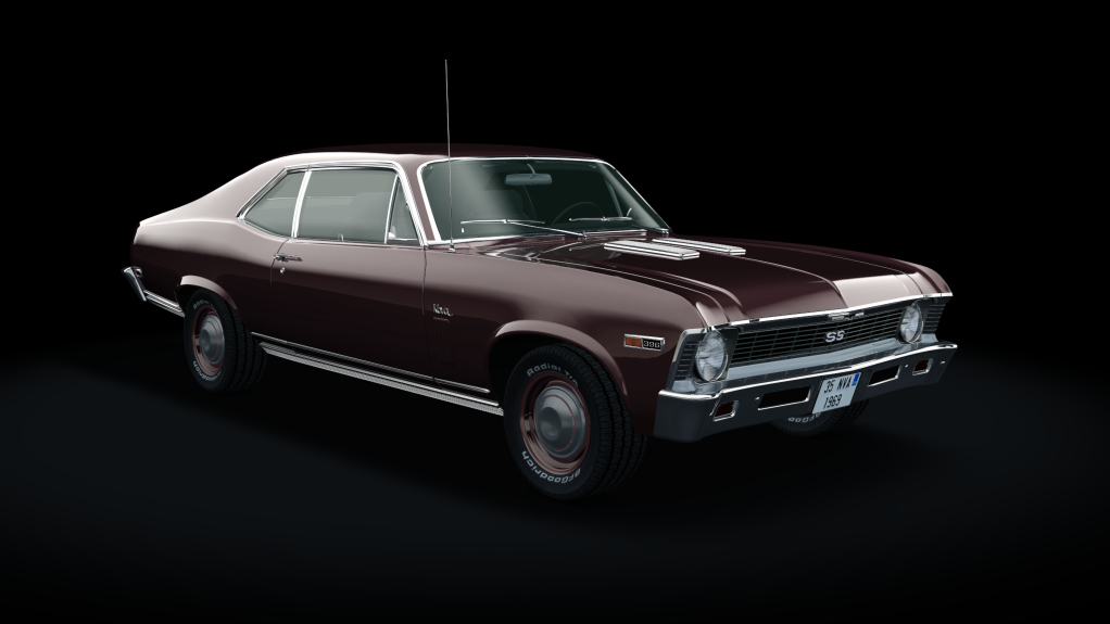 Chevrolet Nova SS 396 1969, skin burgundy