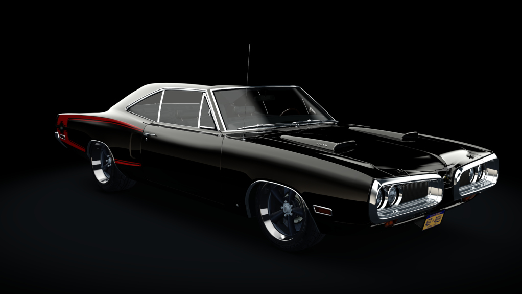 Dodge Superbee RM 1970, skin Black - red stripes