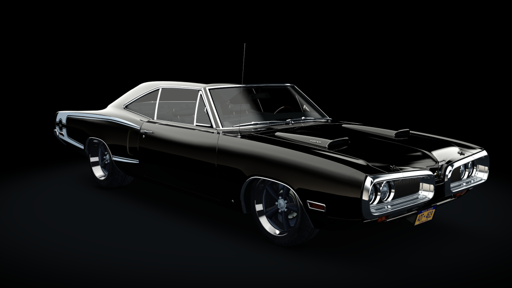 Dodge Superbee RM 1970, skin Black - white stripes