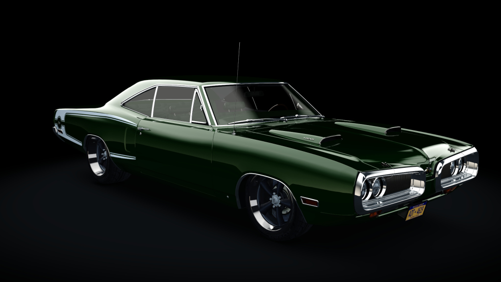 Dodge Superbee RM 1970, skin Green - white stripes