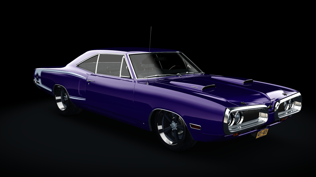 Dodge Superbee RM 1970, skin Purple - white stripes