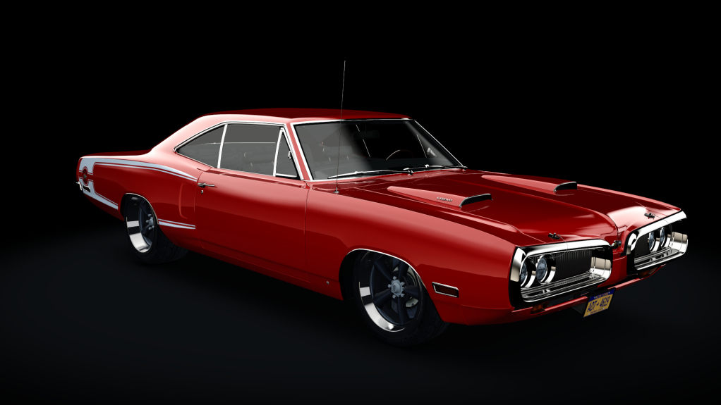 Dodge Superbee RM 1970, skin Red - white stripes