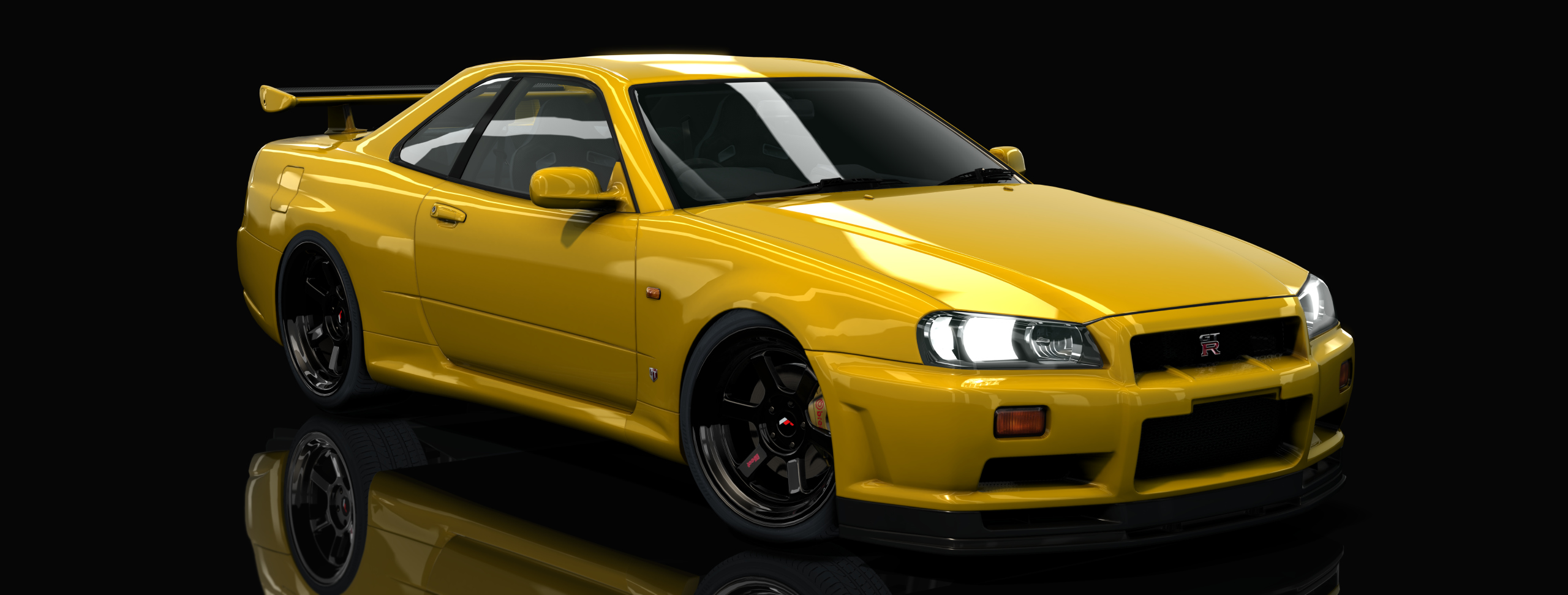 Nissan GT-R R34 Hell-spec, skin yellow