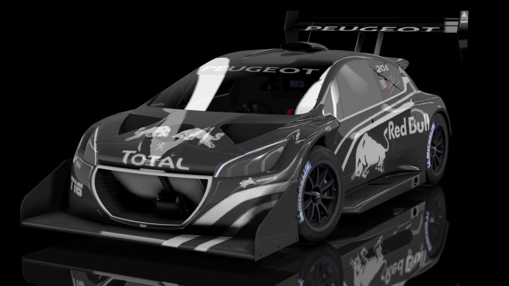 PikesPeak Peugeot 208 T16, skin Red_Bull_Black