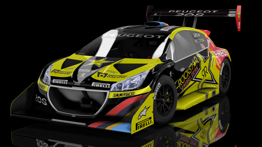 PikesPeak Peugeot 208 T16, skin Rockstar_Energy