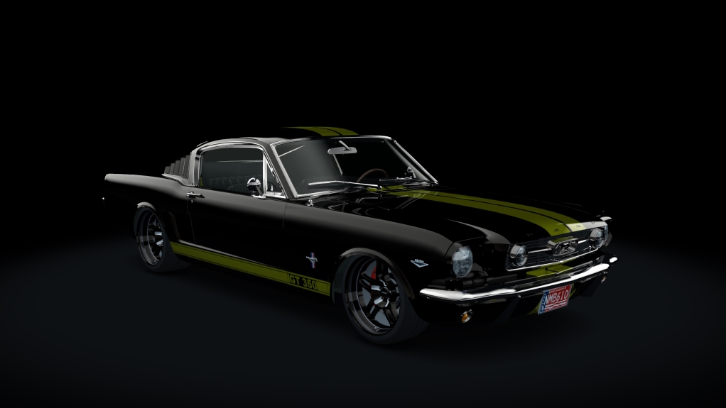 Ford Mustang 1966 Fastback 2+2 Challenger Special, skin black_yellow