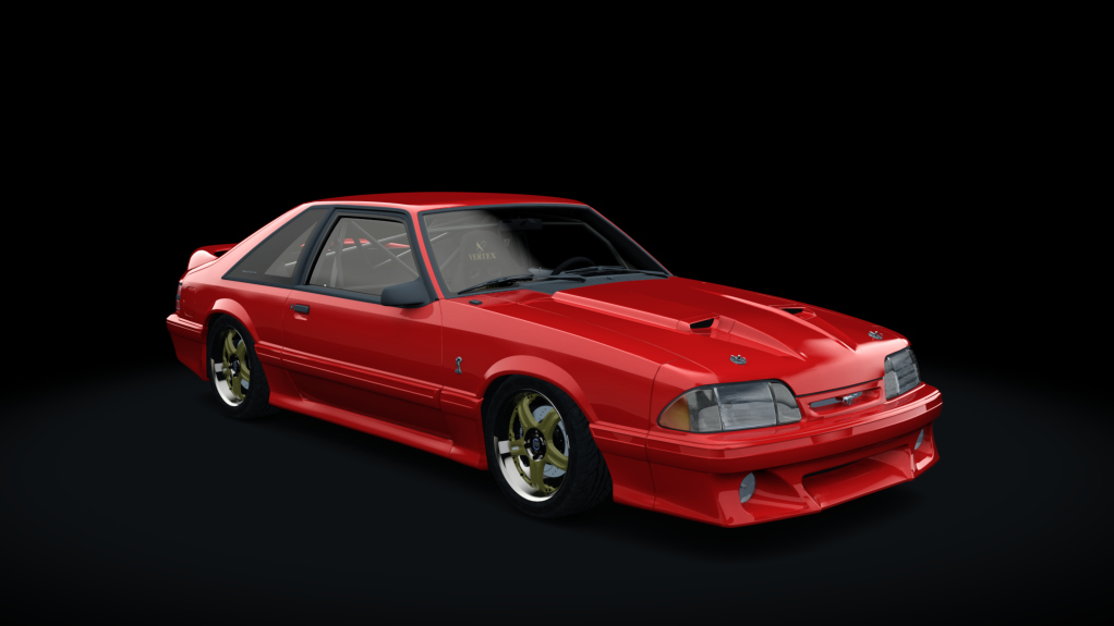 Ford Mustang Foxbody, skin red_white