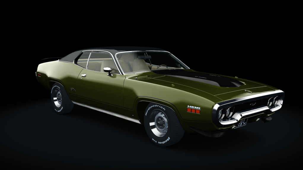 1971  Plymouth GTX 426 Hemi, skin ivy_green_metallic