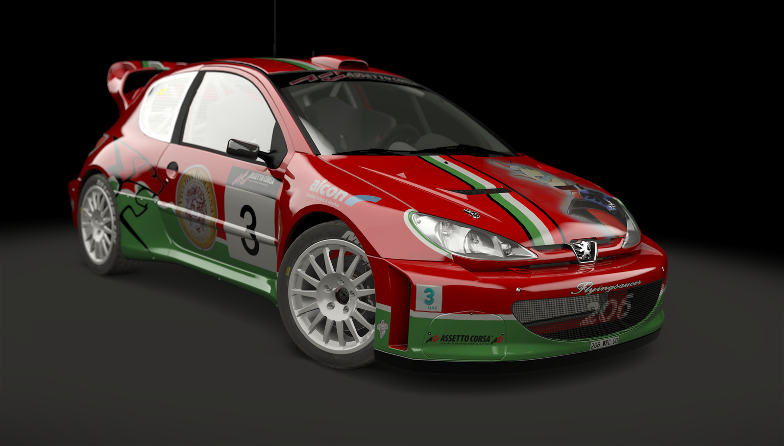 Peugeot 206 WRC, skin Flyingsaucer