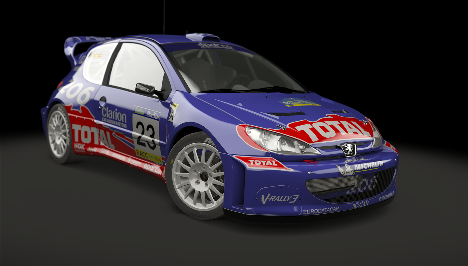 Peugeot 206 WRC, skin Harri_Rovanpera_Catalunya_2002