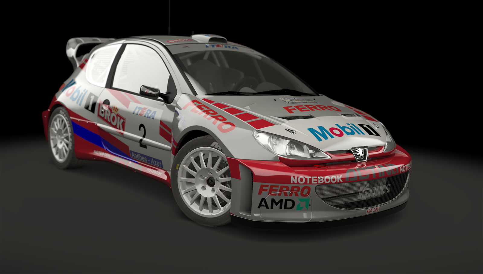 Peugeot 206 WRC, skin Janusz_Kulig_Rally_d_antibes_2002