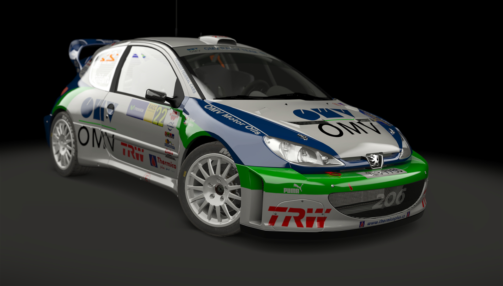 Peugeot 206 WRC, skin OMV_Catalunya_2006