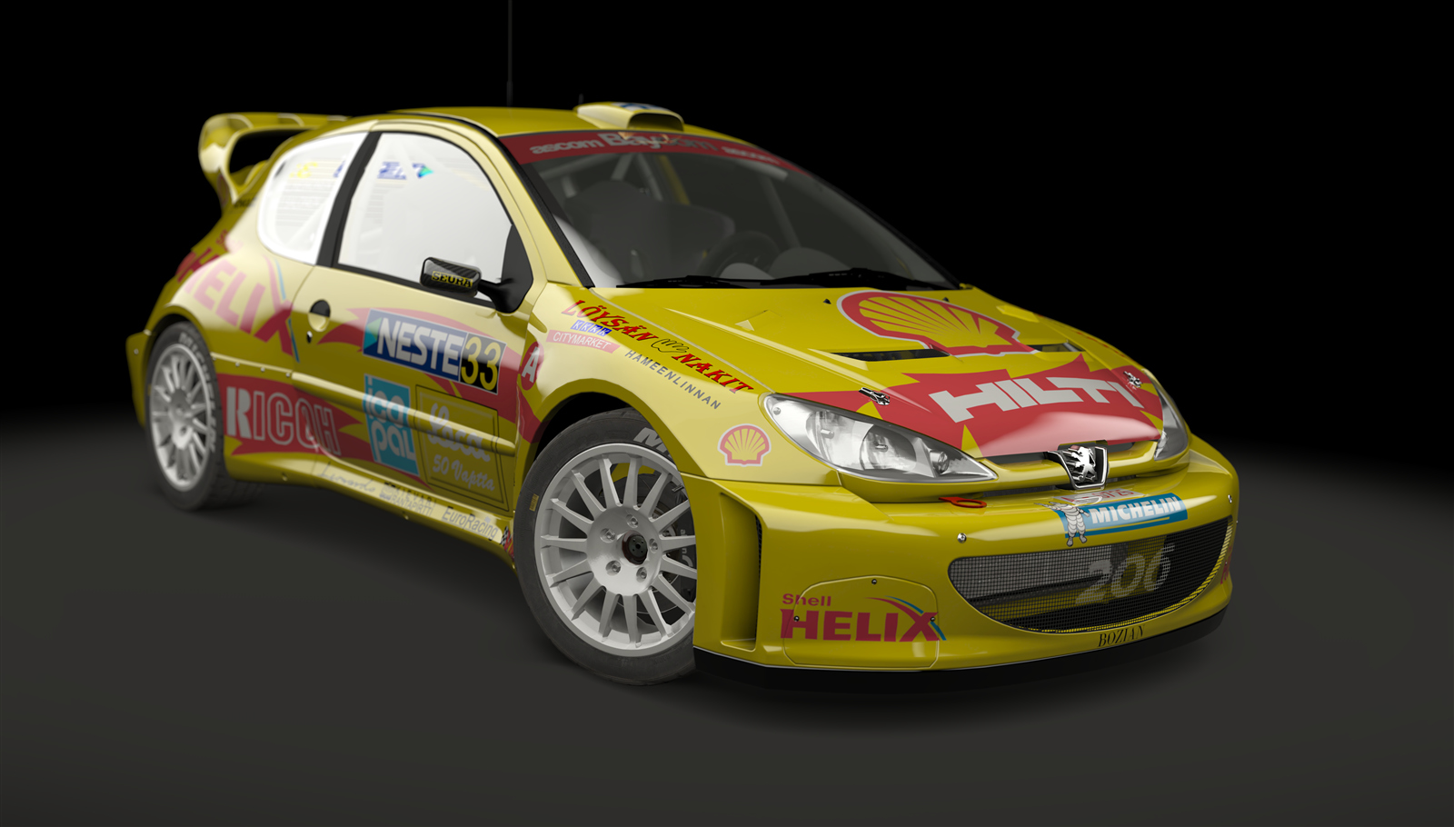 Peugeot 206 WRC, skin Timo_Salonen_Rally_de_Finlande_2002