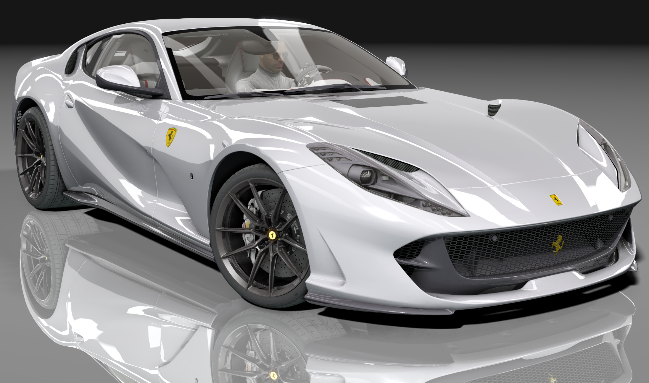 Ferrari 812 Superfast GT, skin 04_bright_white_black