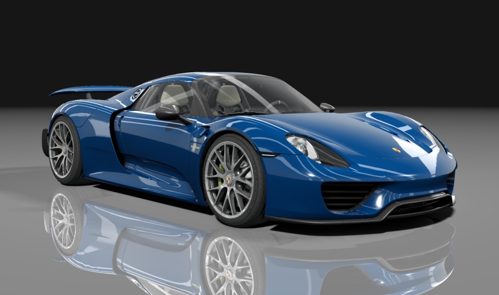 Porsche 918 Spyder VR1100, skin Blue_metallic_sapphire