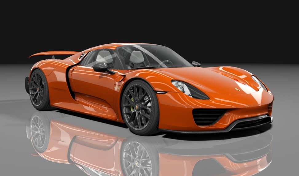 Porsche 918 Spyder VR1100, skin Orange_Lava