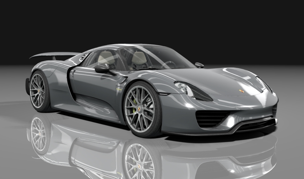 Porsche 918 Spyder VR1100, skin Silver_liquid_metal