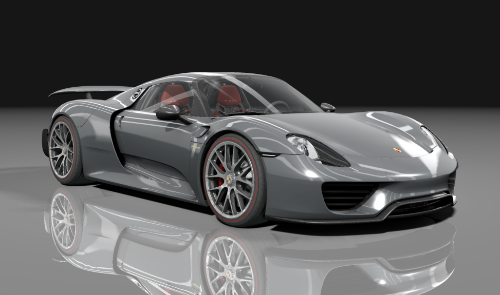 Porsche 918 Spyder VR1100, skin Silver_liquid_metal_wheelmatch