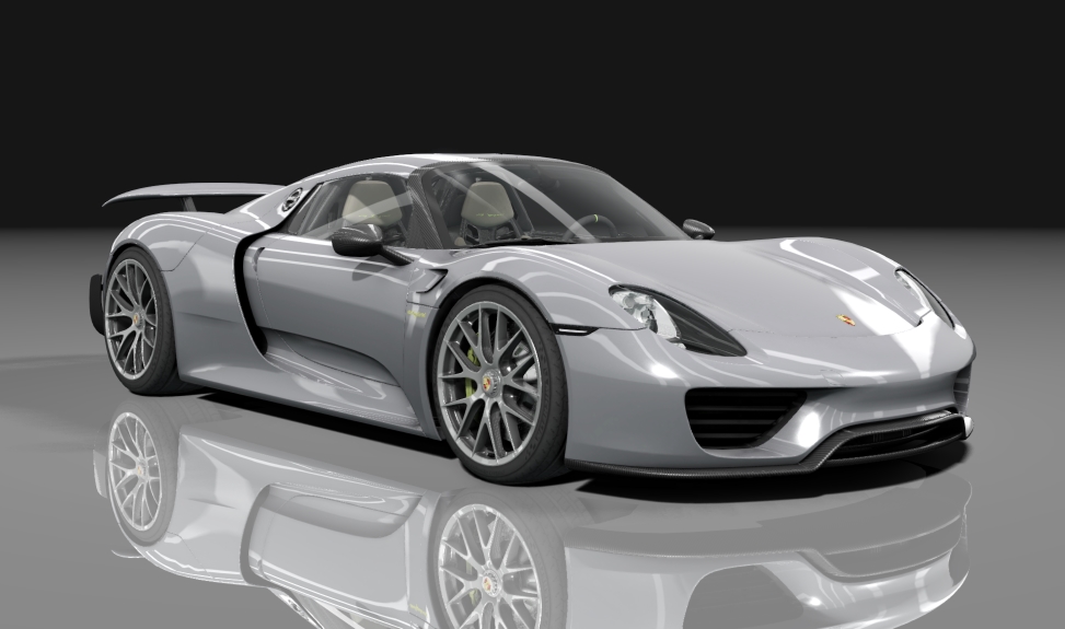 Porsche 918 Spyder VR1100, skin Silver_rhodium_metallic