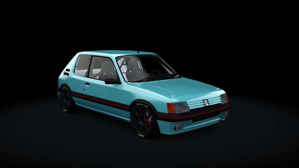 Peugeot 205 GTI 1.9 Gutmann T16v 222cv, skin Turquoise