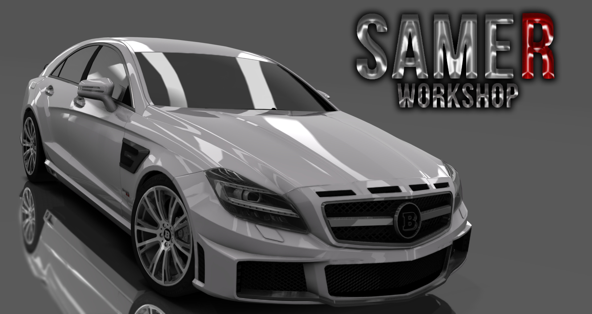 Mercedes CLS BRABUS ROCKET 800, skin Designo Magno Kaschmirweiss