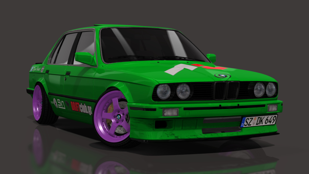 SVD BMW E30 Sedan M50 turbo, skin Luminous Green