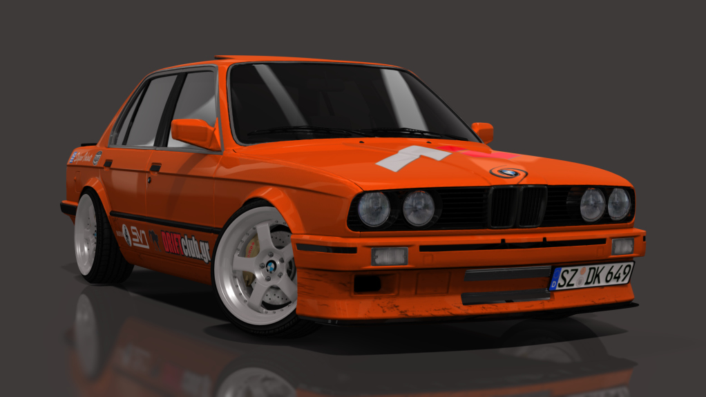 SVD BMW E30 Sedan M50 turbo, skin Luminous Orange